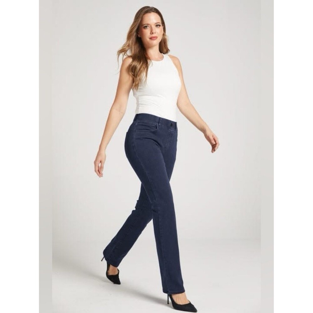 NEW Betabrand Straight-Leg 4-Pocket Yoga Denim in Dark Indigo Blue Size XXL